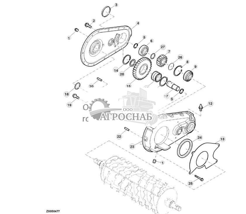 Gear Transmission (Drive For Upper Front Roll) 